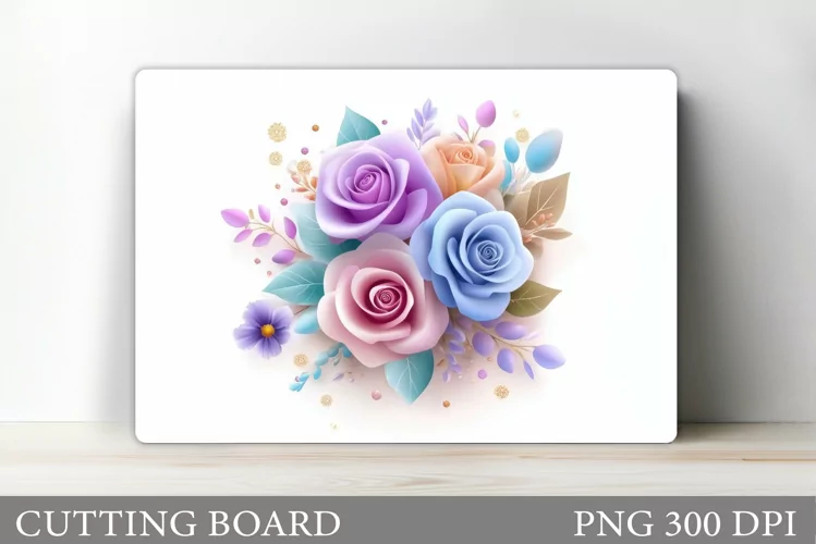 Roses Cutting Board. Flowers Cutting Board Sublimation