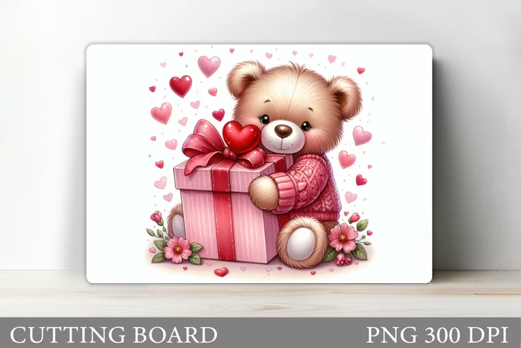 Valentines Bear Cutting Board. Valentines Cutting Board