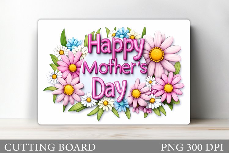 Mother's Day Cutting Board. Flowers Cutting Board Design example image 1