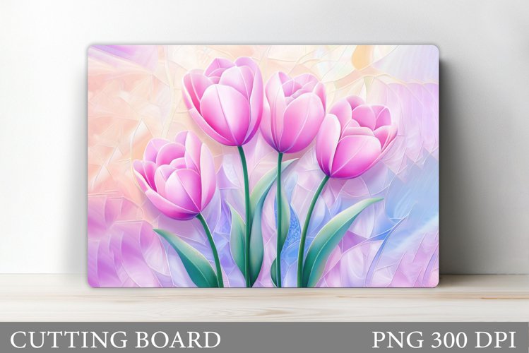 Tulips Cutting Board. Flowers Cutting Board Sublimation
