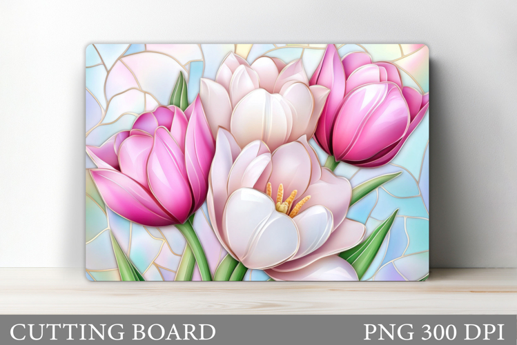 Tulips Cutting Board. Flowers Cutting Board Sublimation