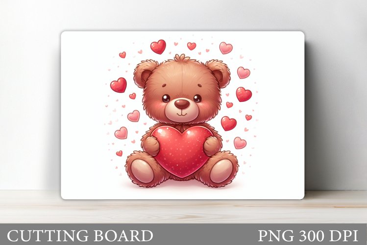Valentines Bear Cutting Board. Valentines Cutting Board example image 1