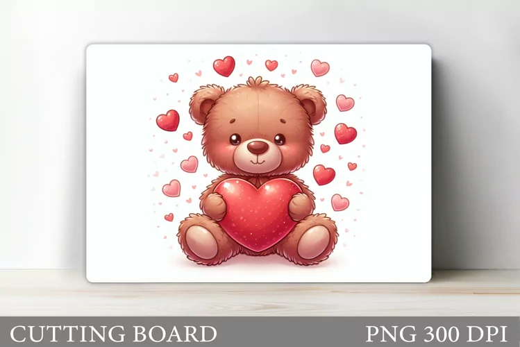 Valentines Bear Cutting Board. Valentines Cutting Board