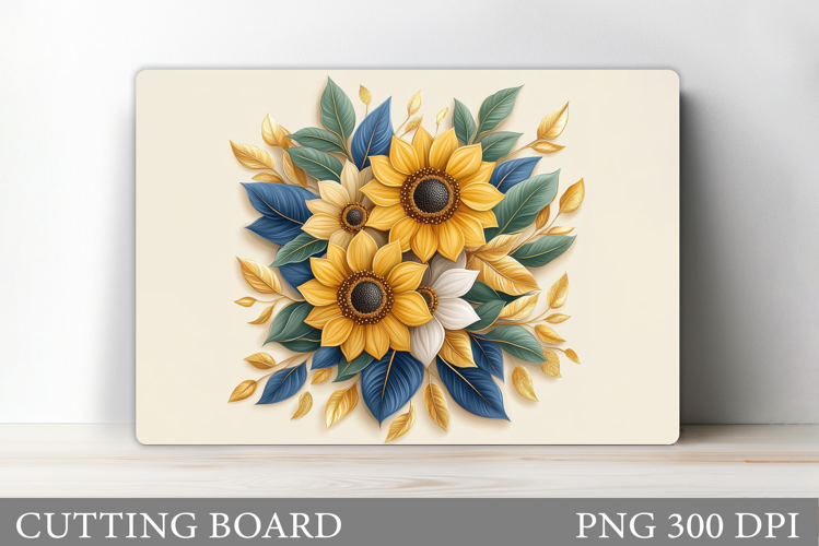 Sunflowers Cutting Board. Floral Cutting Board Design