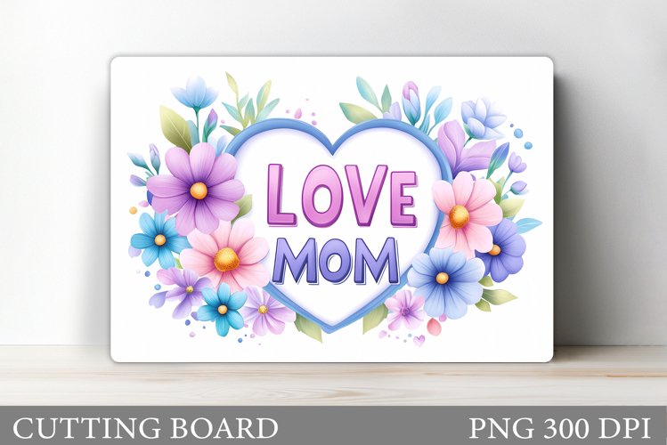 Mother's Day Cutting Board. Flowers Cutting Board Design example image 1