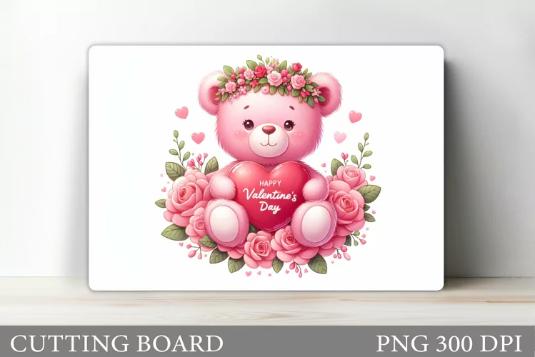 Valentines Bear Cutting Board. Valentines Cutting Board