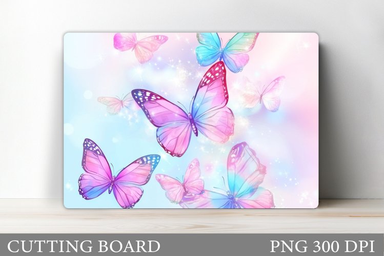 Butterflies Cutting Board. Flowers Kitchen Cutting Board example image 1