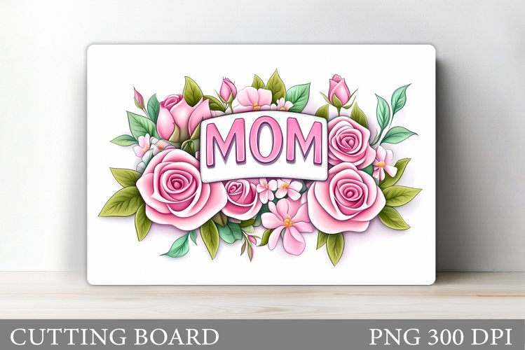 Mother's Day Cutting Board. Flowers Cutting Board Design example image 1