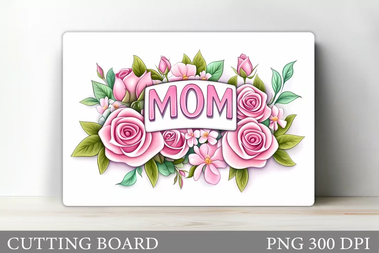 Mother's Day Cutting Board. Flowers Cutting Board Design