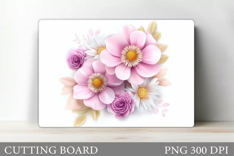Flowers Cutting Board. Floral Cutting Board Sublimation