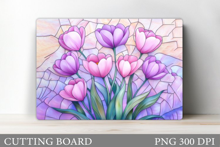 Tulips Cutting Board. Flowers Cutting Board Sublimation example image 1
