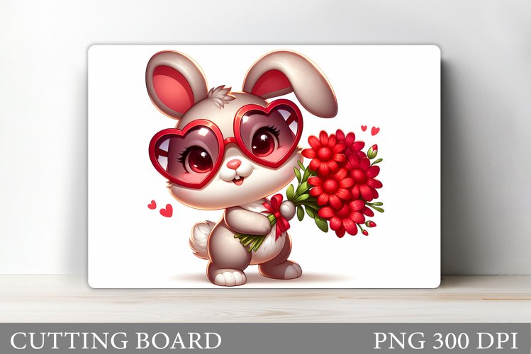 Valentines Bunny Cutting Board. Valentines Cutting Board example image 1