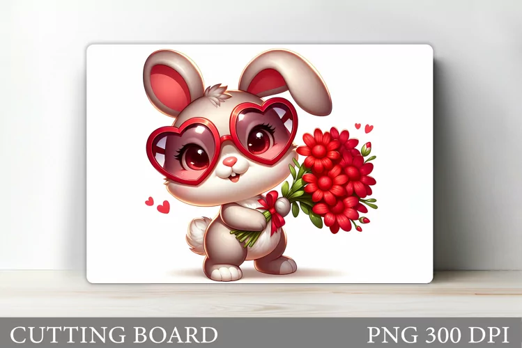 Valentines Bunny Cutting Board. Valentines Cutting Board