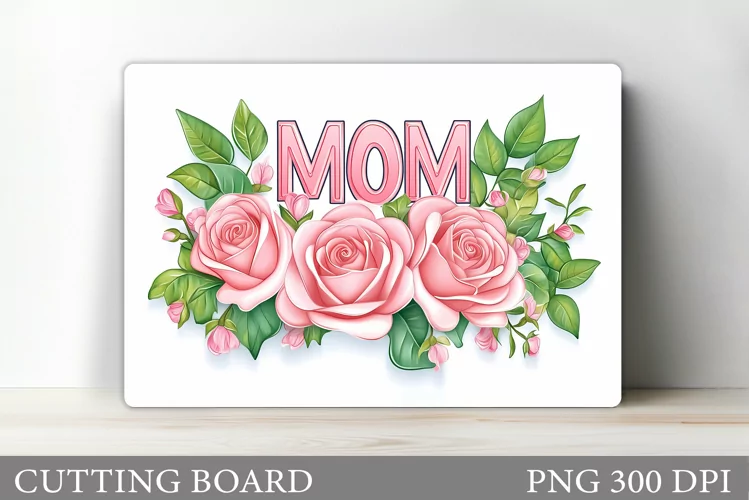 Mother's Day Cutting Board. Floral Cutting Board Sublimation