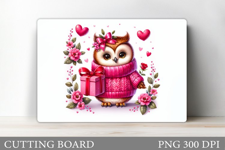 Cute Owl Cutting Board Design. Owl Kitchen Cutting Board example image 1