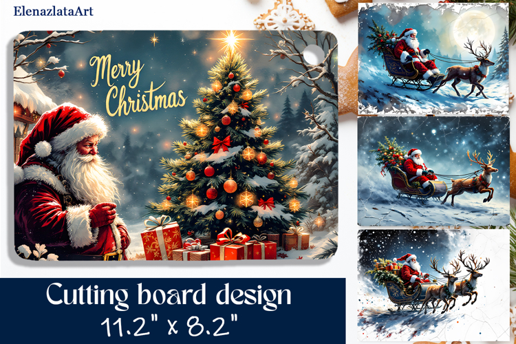 Sublimation cutting board Santa Claus, Sublimation Winter