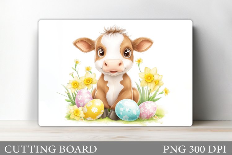 Easter Cow Cutting Board Design. Easter Cutting Board example image 1