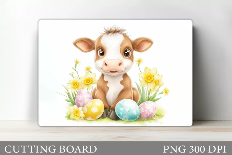 Easter Cow Cutting Board Design. Easter Cutting Board