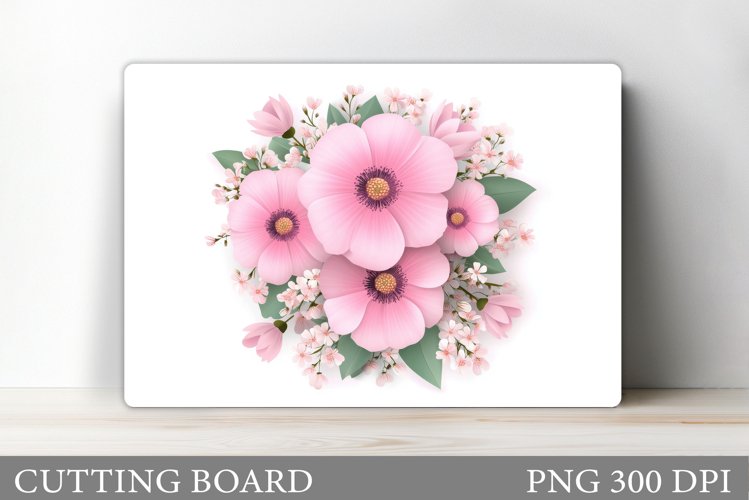 Flowers Cutting Board Sublimation. Wildflowers Cutting Board example image 1