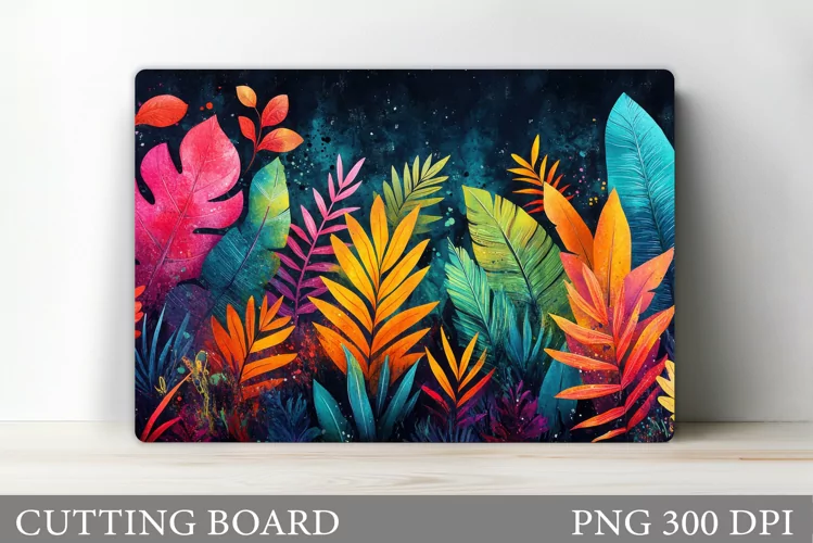 Tropical Leaves Cutting Board. Tropical Cutting Board