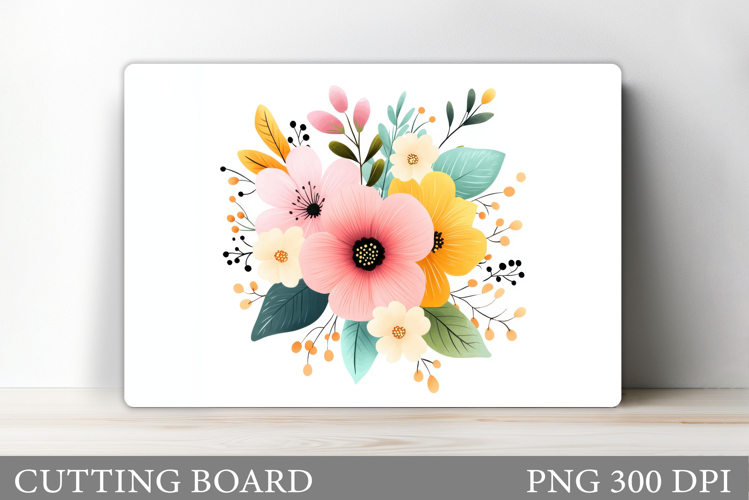 Floral Cutting Board Design. Flowers Cutting Board