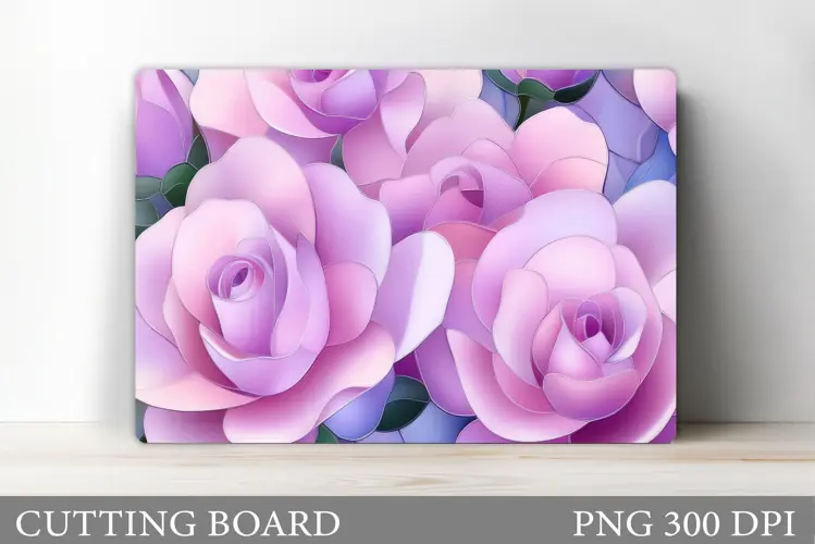 Roses Cutting Board Design. Flowers Cutting Board
