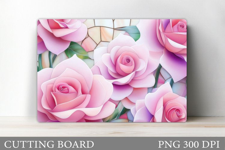 Roses Cutting Board Design. Flowers Cutting Board example image 1
