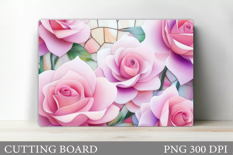 Roses Cutting Board Design. Flowers Cutting Board