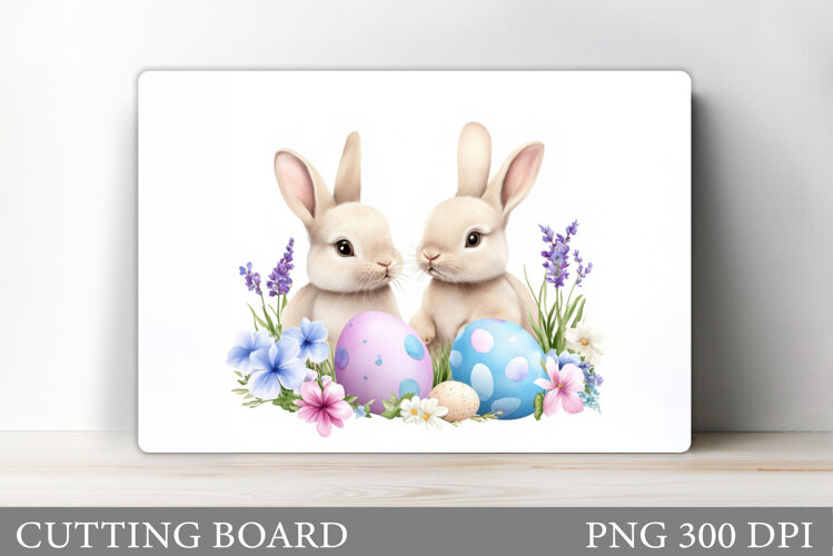 Easter Bunny Cutting Board. Easter Cutting Board Sublimation example image 1