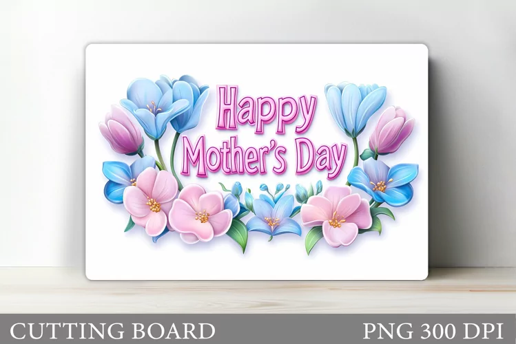 Mother's Day Cutting Board. Flowers Kitchen Cutting Board