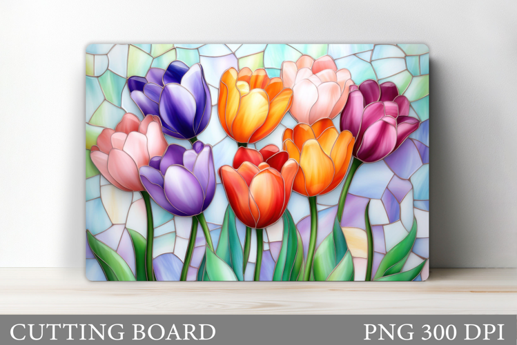 Tulips Cutting Board. Flowers Cutting Board Sublimation