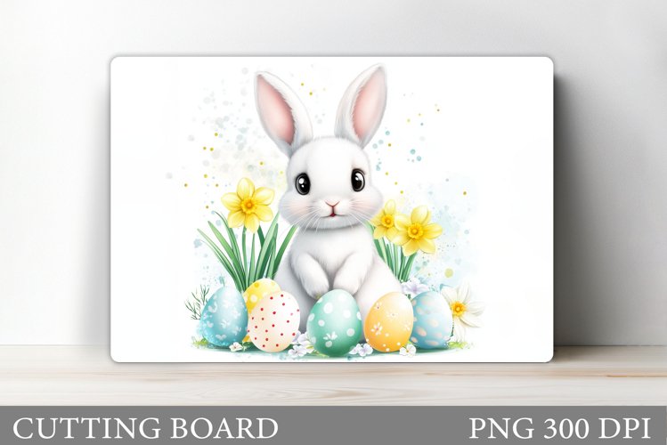 Easter Bunny Cutting Board. Easter Cutting Board Sublimation example image 1