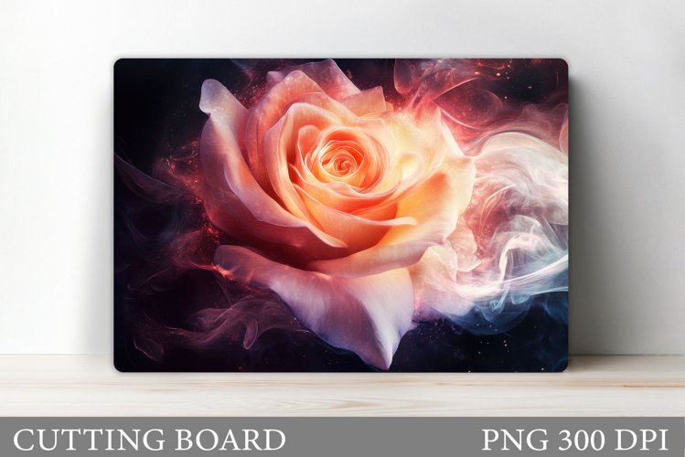 Rose Cutting Board Sublimation. Flowers Cutting Board Design example image 1