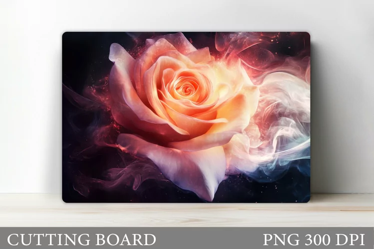 Rose Cutting Board Sublimation. Flowers Cutting Board Design