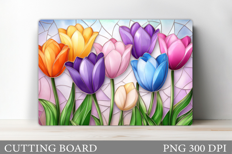 Tulips Cutting Board. Flowers Cutting Board Sublimation