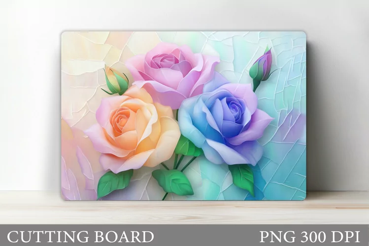 Roses Cutting Board Design. Roses Sublimation
