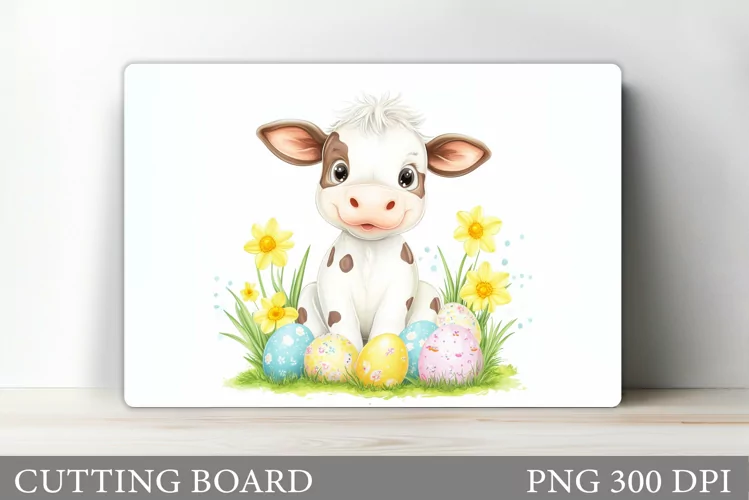 Easter Cow Cutting Board Design. Easter Cutting Board