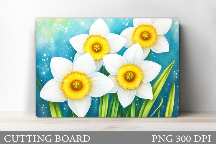 Daffodils Cutting Board. Flowers Cutting Board Sublimation