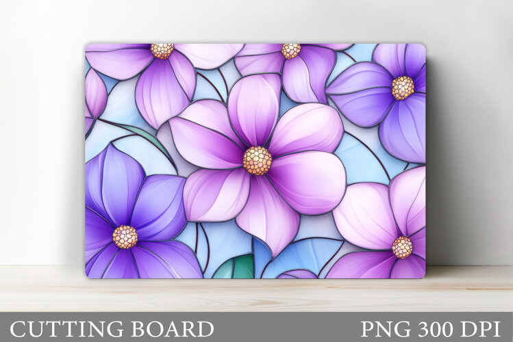 Flowers Cutting Board Sublimation. Wildflowers Cutting Board example image 1