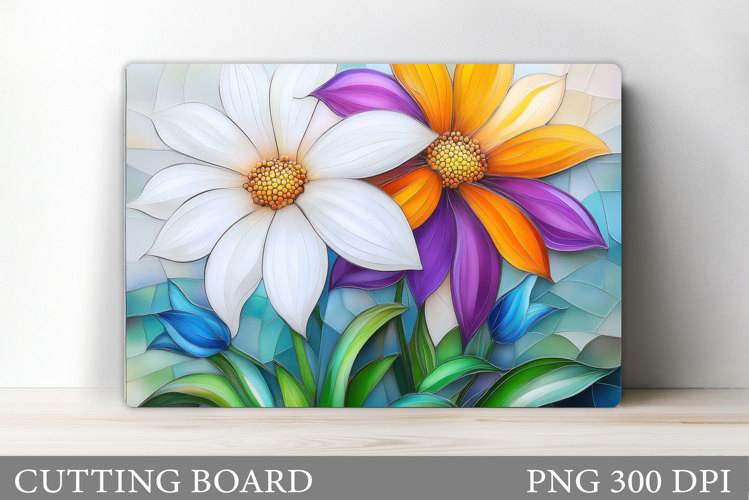 Daisy Flowers Cutting Board. Flowers Kitchen Cutting Design