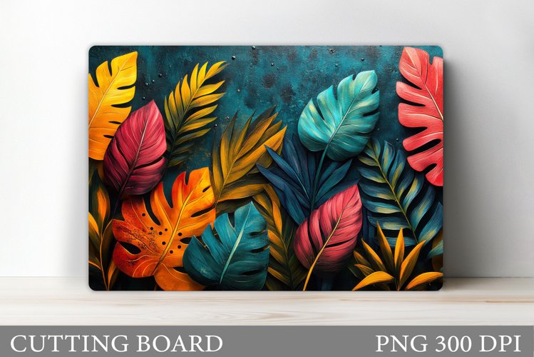 Tropical Leaves Cutting Board. Tropical Cutting Board example image 1