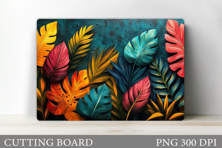 Tropical Leaves Cutting Board. Tropical Cutting Board