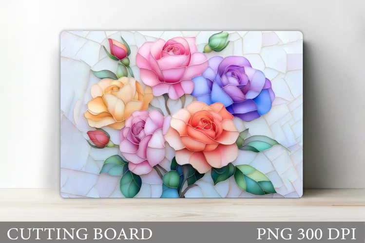 Roses Cutting Board Design. Roses Sublimation