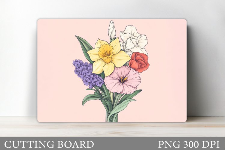 Flowers Cutting Board. Floral Cutting Board Sublimation example image 1