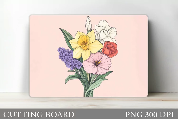 Flowers Cutting Board. Floral Cutting Board Sublimation