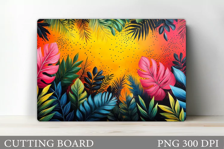 Tropical Leaves Cutting Board. Kitchen Cutting Board Design