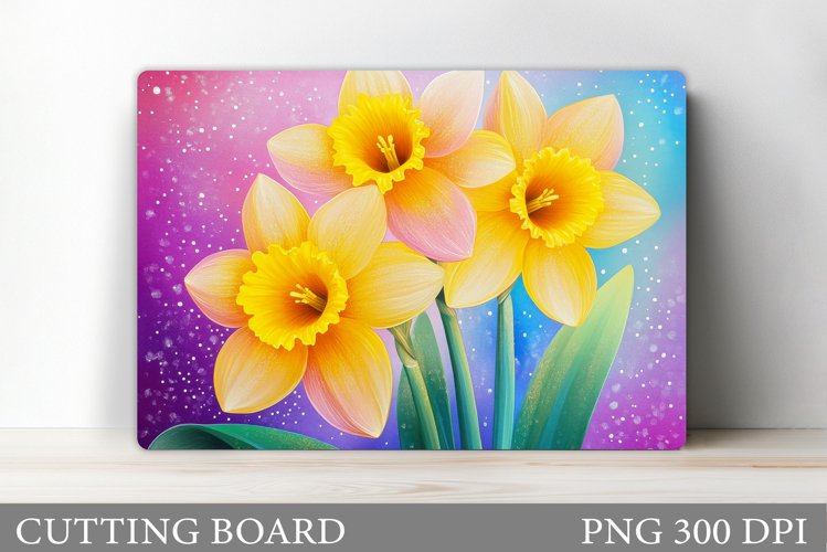 Flowers Cutting Board. Daffodils Cutting Board Sublimation