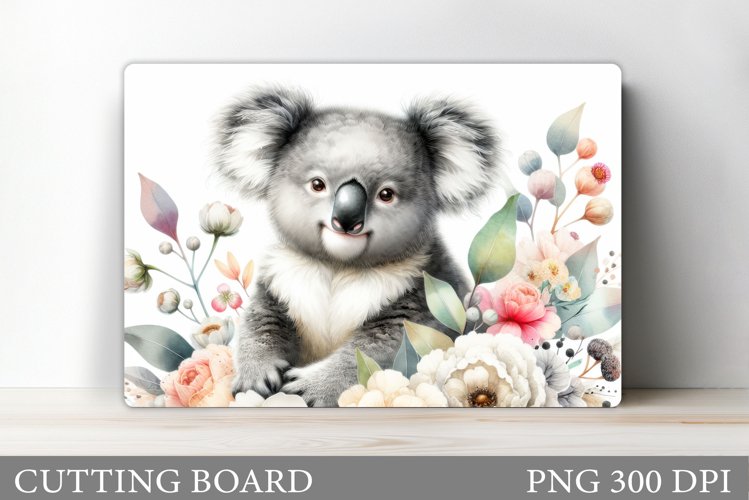 Cute Koala Cutting Board. Koala Flowers Cutting Board Design