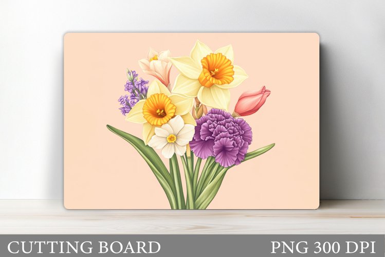 Flowers Cutting Board. Floral Cutting Board Sublimation example image 1