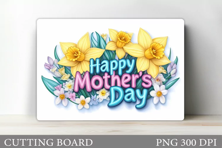 Mother's Day Cutting Board. Flowers Cutting Board Design